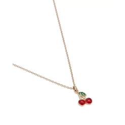 Best Sale 👏 Moon & Meadow 14K Yellow Gold Enamel Cherry Pendant Necklace, 15-16" Red/gold ❤️ -Moon Sales Store unnamed file 468