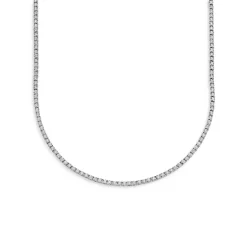Best Sale 😉 Moon & Meadow Diamond Tennis Necklace In 14K White Gold, 3.96 Ct. T.w. - 100% Exclusive 💯