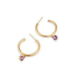 Cheap 💯 Moon & Meadow 14K Yellow Gold Amethyst Hoop Earrings - 100% Exclusive Purple/gold 👏 -Moon Sales Store unnamed file 480