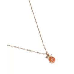 Coupon 🤩 Moon & Meadow 14K Yellow Gold Enamel Orange Fruit Pendant Necklace, 15-16" Orange/gold 👍 -Moon Sales Store unnamed file 484
