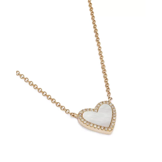 Coupon ๐ Moon & Meadow 14K Yellow Gold Kate ๐ฉ Mother Of Pearl & Diamond Heart Pendant Necklace, 18" White โค๏ธ 5 Coupon ๐ Moon & Meadow 14K Yellow Gold Kate ๐ฉ Mother Of Pearl & Diamond Heart Pendant Necklace, 18" White โค๏ธ - Image 3