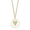 Outlet 🔥 Moon & Meadow 14K Yellow Gold Diamond Heart & Enamel Pendant Necklace, 18" - 100% Exclusive White/gold ❤️ -Moon Sales Store unnamed file 504