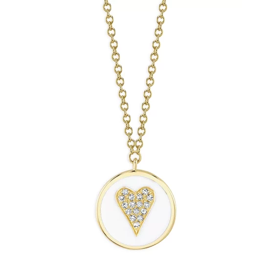 Outlet ๐ฅ Moon & Meadow 14K Yellow Gold Diamond Heart & Enamel Pendant Necklace, 18" - 100% Exclusive White/gold โค๏ธ 3 Outlet ๐ฅ Moon & Meadow 14K Yellow Gold Diamond Heart & Enamel Pendant Necklace, 18" - 100% Exclusive White/gold โค๏ธ