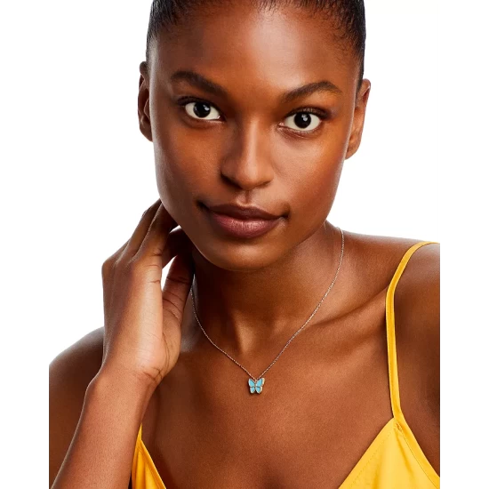 Hot Sale ๐ Moon & Meadow 14K Yellow Gold Butterfly Necklace, 18" Blue/gold ๐ 4 Hot Sale ๐ Moon & Meadow 14K Yellow Gold Butterfly Necklace, 18" Blue/gold ๐ - Image 2