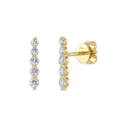 Best deal 🧨 Moon & Meadow 14K Yellow Gold Diamond Vertical Stud Earrings - 100% Exclusive 🧨