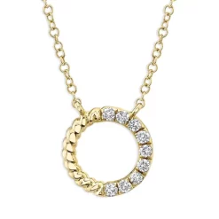 Best deal ✨ Moon & Meadow 14K Yellow Gold Diamond Circle Pendant Necklace, 16-18" - 100% Exclusive ✨