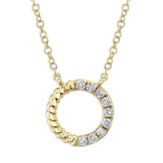 Best deal ✨ Moon & Meadow 14K Yellow Gold Diamond Circle Pendant Necklace, 16-18" - 100% Exclusive ✨ 3 Best deal ✨ Moon & Meadow 14K Yellow Gold Diamond Circle Pendant Necklace, 16-18" - 100% Exclusive ✨