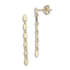 Best reviews of ⭐ Moon & Meadow 14K Yellow Gold Polished Disc Linear Drop Earrings - 100% Exclusive 🛒