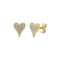 Hot Sale ๐ Moon & Meadow 14K Yellow Gold Diamond Pavรฉ Heart Stud Earrings - 100% Exclusive ๐ฅฐ