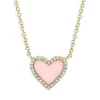 Best Sale 🎁 Moon & Meadow 14K Yellow Gold Pink Opal & Diamond Heart Pendant Necklace, 18" - 100% Exclusive Pink/gold 🎁