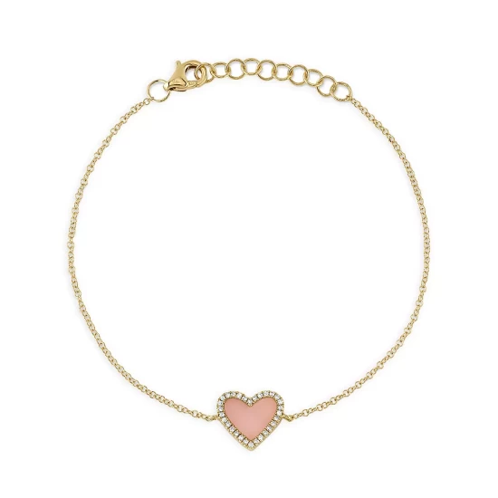 Hot Sale โ Moon & Meadow 14K Yellow Gold Pink Opal & Diamond Heart Bracelet - 100% Exclusive Pink/gold ๐ 3 Hot Sale โ Moon & Meadow 14K Yellow Gold Pink Opal & Diamond Heart Bracelet - 100% Exclusive Pink/gold ๐