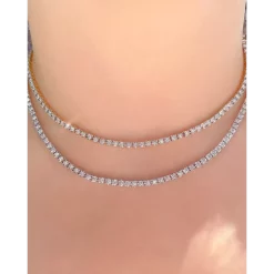 Flash Sale 👍 Moon & Meadow Diamond Tennis Necklace In 14K Yellow Gold, 3.96 Ct. T.w. - 100% Exclusive ✔️ -Moon Sales Store unnamed file 567