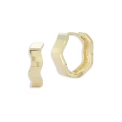 Best Pirce 👍 Moon & Meadow 14K Yellow Gold Wave Huggie Earrings - 100% Exclusive 👏