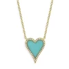 Outlet 👏 Moon & Meadow 14K Yellow Gold Turquoise & Diamond Heart Pendant Necklace, 18" - 100% Exclusive Turquoise/gold 😍 -Moon Sales Store unnamed file 571