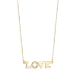 Top 10 ✔️ Moon & Meadow Diamond LOVE Necklace In 14K Yellow Gold, 0.08 Ct. T.w. 👍