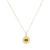 Cheapest 🔔 Moon & Meadow 14K Yellow Gold Emerald Disc Pendant Necklace, 16-20" Green/gold 🥰 -Moon Sales Store unnamed file 576