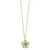 Promo ⌛ Moon & Meadow 14K Yellow Gold & Turquoise Flower Necklace, 16" - 100% Exclusive Blue/gold 😍