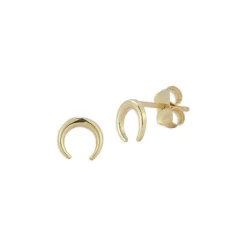 Best deal ⌛ Moon & Meadow 14K Yellow Gold Horn Stud Earrings - 100% Exclusive 🛒