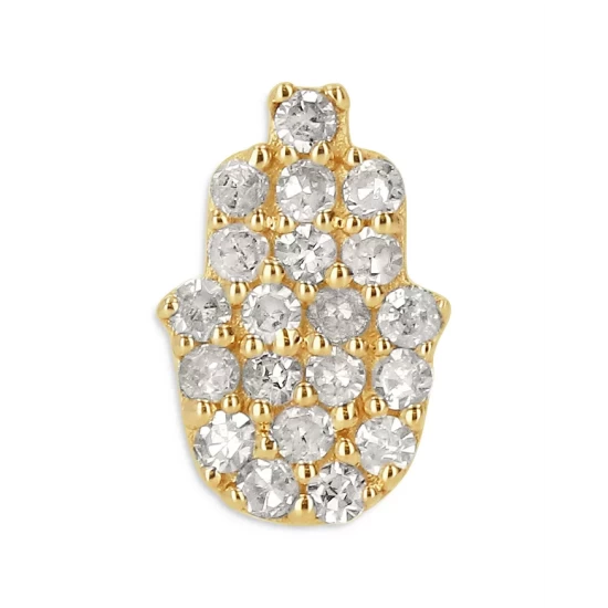 Flash Sale 👍 Moon & Meadow 14K Yellow Gold Diamond Pavé Hamsa Hand Single Stud Earring 😉 3 Flash Sale 👍 Moon & Meadow 14K Yellow Gold Diamond Pavé Hamsa Hand Single Stud Earring 😉