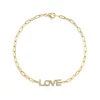 Promo 😀 Moon & Meadow 14K Yellow Gold Diamond LOVE Paperclip Link Bracelet - 100% Exclusive 🔥