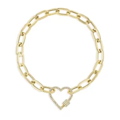 Budget 🤩 Moon & Meadow 14K Yellow Gold Diamond Pavé Heart Link Bracelet - 100% Exclusive 😀