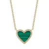 Brand new 🎉 Moon & Meadow 14K Yellow Gold Malachite & Diamond Heart Necklace, 16-18" - 100% Exclusive Green/gold 🔔 -Moon Sales Store unnamed file 603