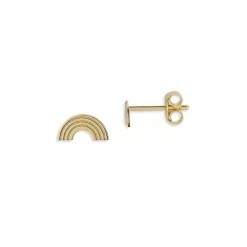 Best deal ⭐ Moon & Meadow Rainbow Arch Stud Earrings In 14K Yellow Gold 🤩