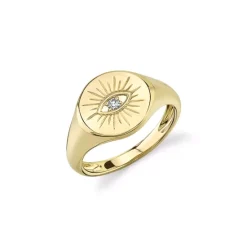 Best reviews of 🎁 Moon & Meadow 14K Yellow Gold Diamond Eye Ring - 100% Exclusive 🔥