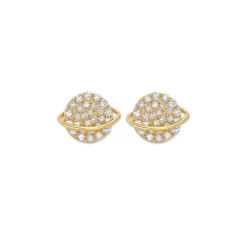 Cheap ✨ Moon & Meadow 14K Yellow Gold Diamond Saturn Stud Earrings 🔥