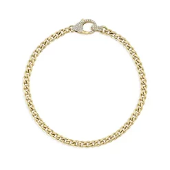 Budget 🔔 Moon & Meadow 14K Yellow Gold Diamond Clasp Curb Link Bracelet - 100% Exclusive 😀