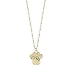 Cheapest ⭐ Moon & Meadow 14K Yellow Gold & Diamond Paw Pendant Necklace, 16" - 100% Exclusive 🔥