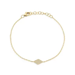 Coupon 🤩 Moon & Meadow 14K Yellow Gold Diamond Geometric Pendant Bracelet - 100% Exclusive 🥰