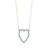 Cheapest 🔔 Moon & Meadow Turquoise & Diamond Heart Pendant Necklace In 14K Yellow Gold, 16" 🎉