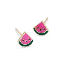 Best Sale 🧨 Moon & Meadow 14K Yellow Gold Enamel Watermelon Stud Earrings Pink/gold 🤩 -Moon Sales Store unnamed file 661