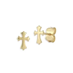 Flash Sale 🤩 Moon & Meadow 14K Yellow Gold Cross Stud Earrings - 100% Exclusive 👍