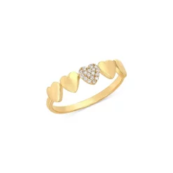 Cheapest 🎁 Moon & Meadow 14K Yellow Gold Diamond Pavé Heart Ring 🎁