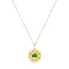 Buy ✔️ Moon & Meadow 14K Yellow Gold Emerald & Diamond Disc Pendant Necklace, 16-20" Green/gold 🤩 -Moon Sales Store unnamed file 669