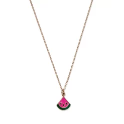 Budget 🛒 Moon & Meadow 14K Yellow Gold Enamel Watermelon Pendant Necklace, 15-16" Pink/gold 😍