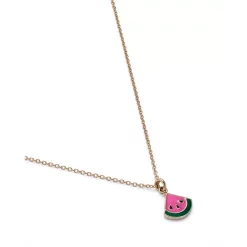 Budget 🛒 Moon & Meadow 14K Yellow Gold Enamel Watermelon Pendant Necklace, 15-16" Pink/gold 😍 -Moon Sales Store unnamed file 685