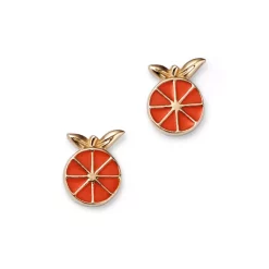 Outlet 🤩 Moon & Meadow 14K Yellow Gold Enamel Orange Fruit Stud Earrings Orange/gold ✨
