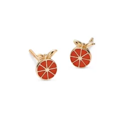 Outlet 🤩 Moon & Meadow 14K Yellow Gold Enamel Orange Fruit Stud Earrings Orange/gold ✨ -Moon Sales Store unnamed file 689