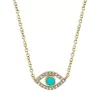 Deals 👏 Moon & Meadow 14K Yellow Gold Turquoise & Diamond Eye Pendant Necklace, 18" - 100% Exclusive 😀 -Moon Sales Store unnamed file 696