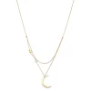 Brand new 🎁 Moon & Meadow Crescent & Star Charm Layered Necklace In 14K Yellow Gold, 18" - 100% Exclusive 🎁