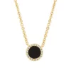 Hot Sale 🔥 Moon & Meadow 14K Yellow Gold Kate Onyx & Diamond Halo Pendant Necklace, 18" - 100% Exclusive Black/gold 😉 -Moon Sales Store unnamed file 702