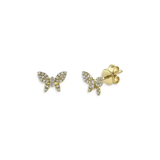 Discount 🌟 Moon & Meadow Diamond Butterfly Stud Earrings In 14K Yellow Gold, 0.16 Ct. T.w. - 100% Exclusive 😀 3 Discount 🌟 Moon & Meadow Diamond Butterfly Stud Earrings In 14K Yellow Gold, 0.16 Ct. T.w. - 100% Exclusive 😀