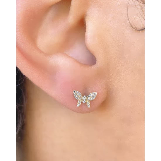 Discount 🌟 Moon & Meadow Diamond Butterfly Stud Earrings In 14K Yellow Gold, 0.16 Ct. T.w. - 100% Exclusive 😀 4 Discount 🌟 Moon & Meadow Diamond Butterfly Stud Earrings In 14K Yellow Gold, 0.16 Ct. T.w. - 100% Exclusive 😀 - Image 2