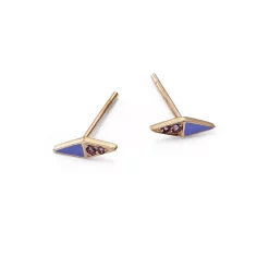Budget 🤩 Moon & Meadow 14K Yellow Gold Amethyst & Enamel Spike Stud Earrings Purple/gold 👍 -Moon Sales Store unnamed file 707