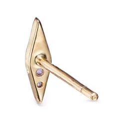 Budget 🤩 Moon & Meadow 14K Yellow Gold Amethyst & Enamel Spike Stud Earrings Purple/gold 👍 -Moon Sales Store unnamed file 708