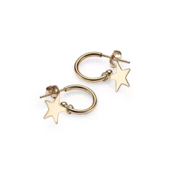 Brand new 🎁 Moon & Meadow 14K Yellow Gold Small Dangling Star Hoop Earrings - 100% Exclusive 🎁 -Moon Sales Store unnamed file 712
