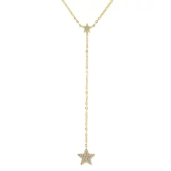 Promo 😀 Moon & Meadow 14K Yellow Gold Diamond Star Lariat Necklace, 16-18" 🌟